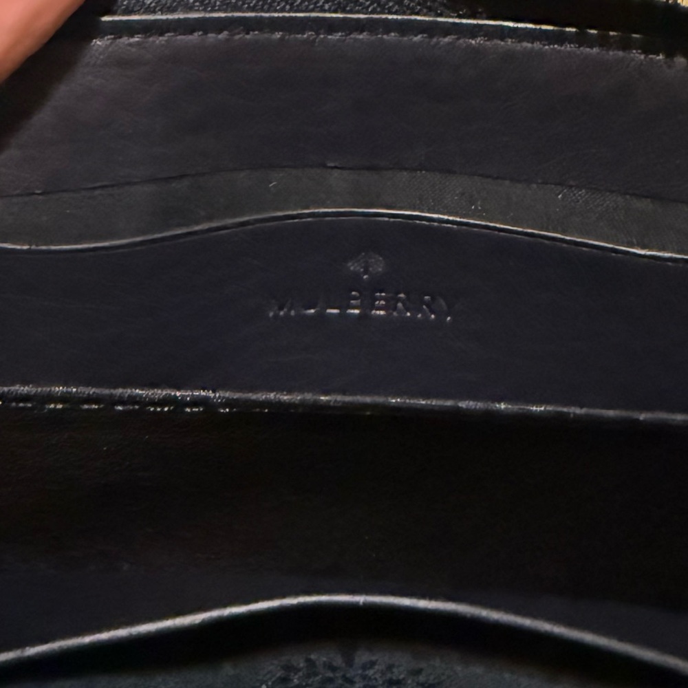 Mulberry Croc Midnight Black Leather Card case/wallet - Picture 3 of 4